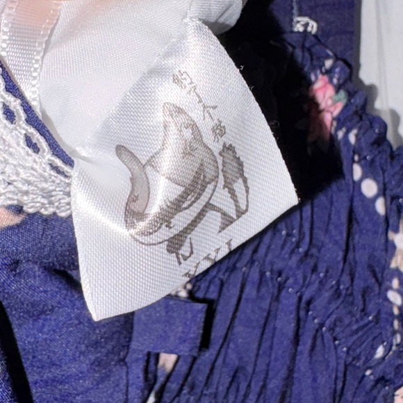 OCELOT Lolita Navy Rose White Lace-Trimmed Church JSK - Picture 11 of 14